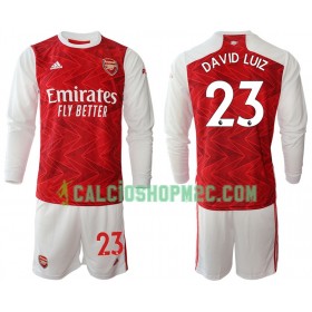 Arsenal David Luiz 23 Bambino Maglia Prima 2020/2021 Manica Lunga (+ Pantaloncini)